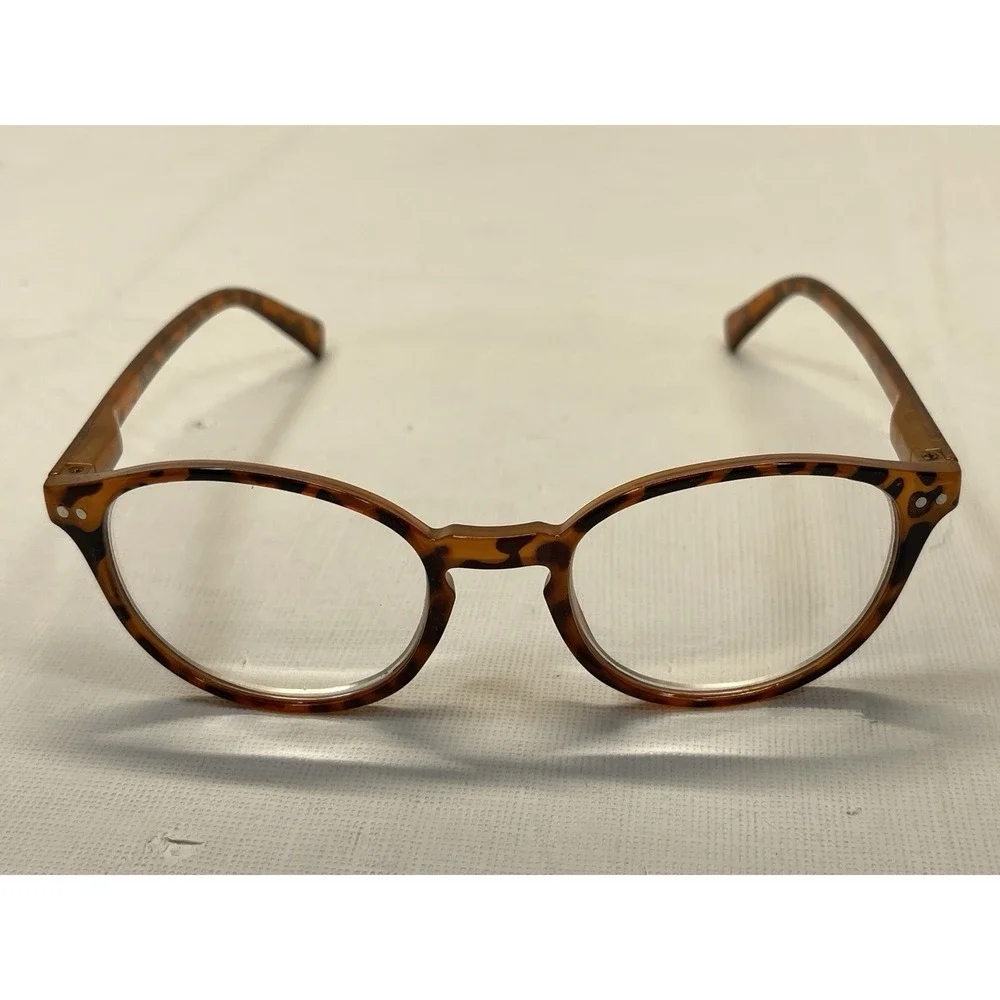 Round Tortoise Reading EyeGlasses Frames +3.00 Rdr Tort 50 19-145 Full Rim